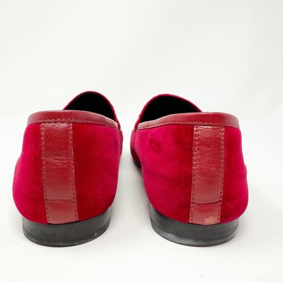 Gucci Red Velvet Horsebit Jordaan Loafers Size 38 - Picture 6 of 15